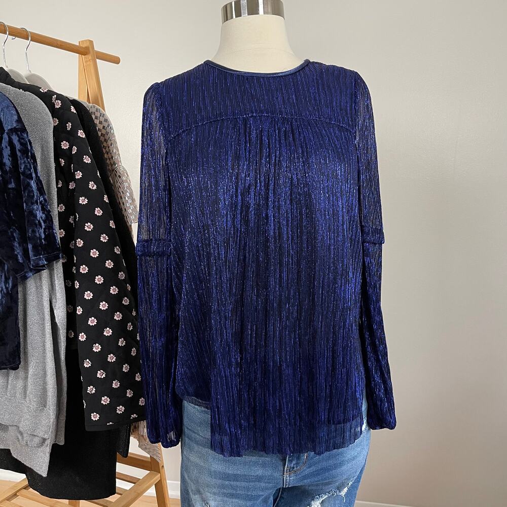 Moulinette Soeurs Anthropologie • Ruffled Metallic Top